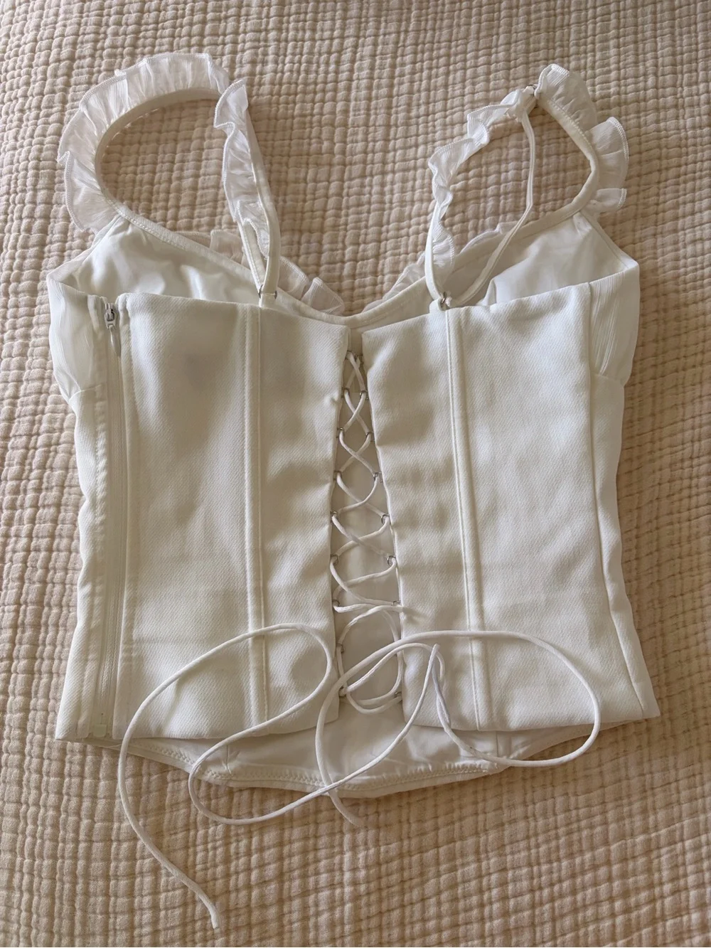 White Fox Boutique White Ruffle Bustier Cami - Picture 3 of 3